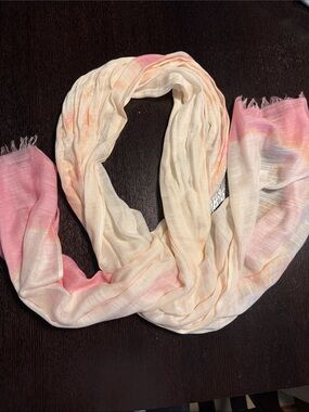 J.Jill Pure Jill Light Pink and Cream Women's Lightweight Scarf